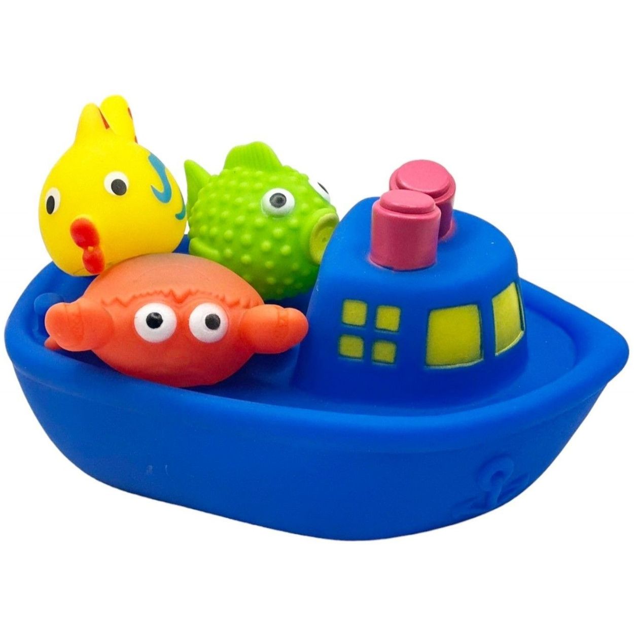 Набір іграшок для купання Bibi Toys Кораблик і морські мешканці 4 шт. (761049BT) - фото 1