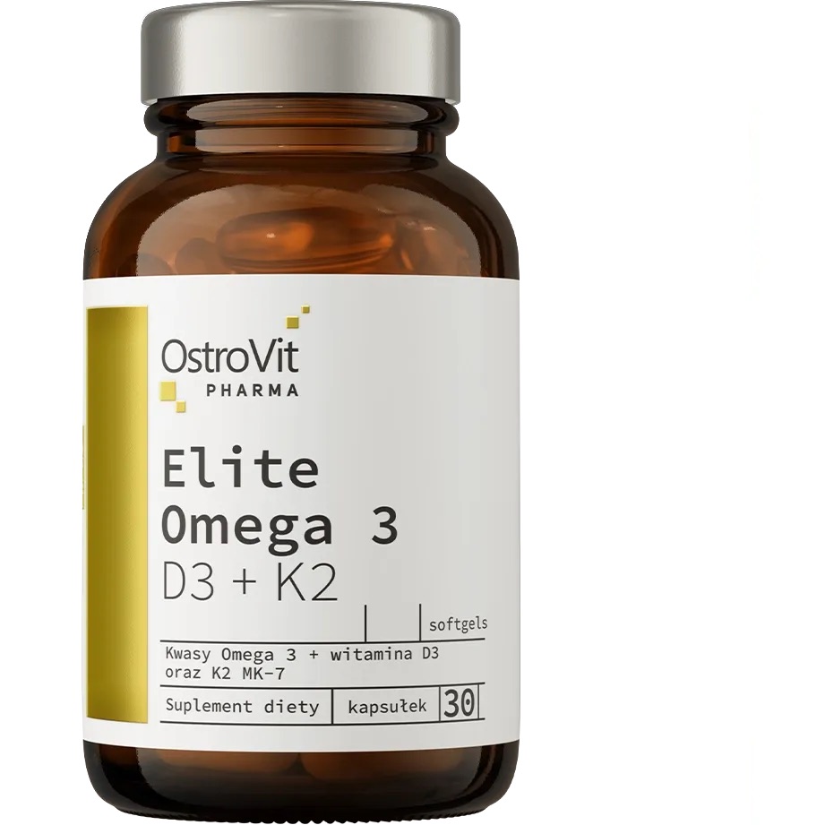 Жирные кислоты OstroVit Pharma Elite Omega 3 D3+K2 30 капсул - фото 1