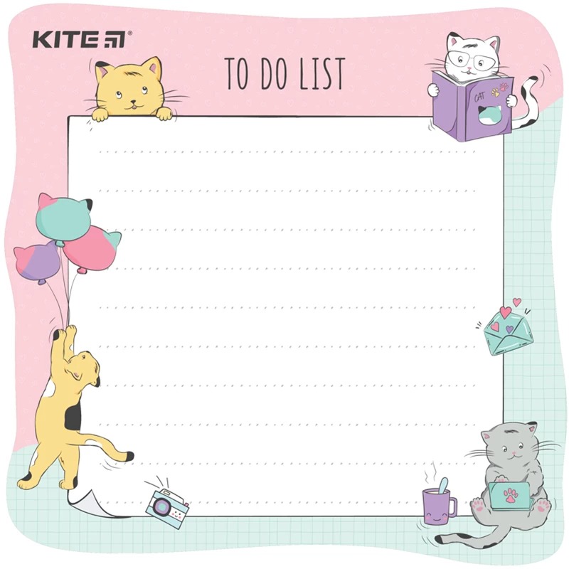 Планер настенный Kite To do list Cats для записей сухостираемый А5 (K22-472-2) - фото 1