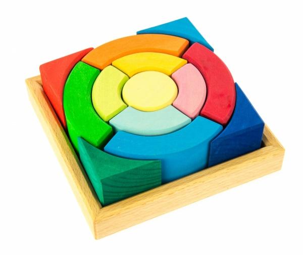 Конструктор деревянный NIC Разноцветный круг (NIC523344) - фото 1