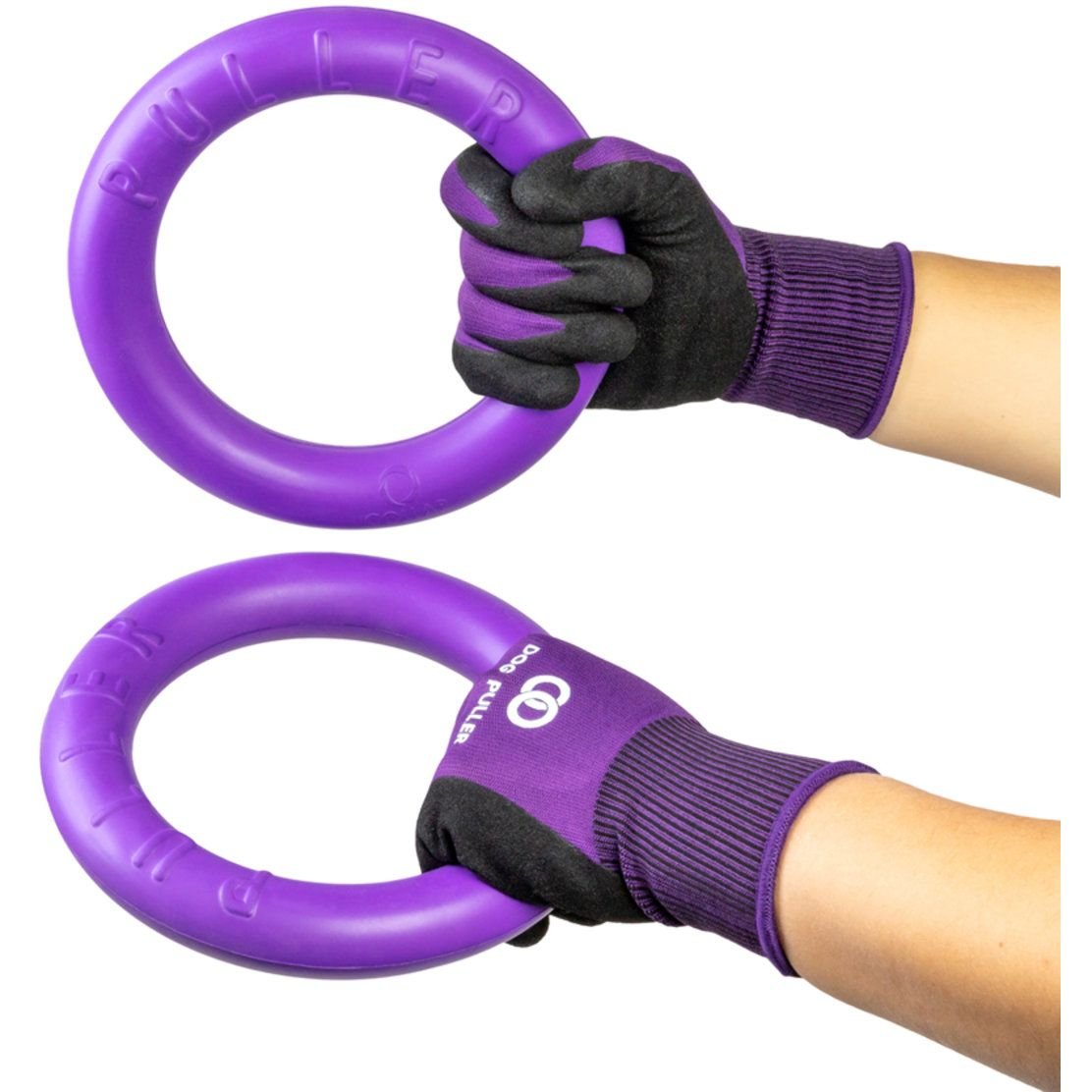 Тренировочные перчатки Dog Puller, размер М, черные с фиолетовым - фото 4