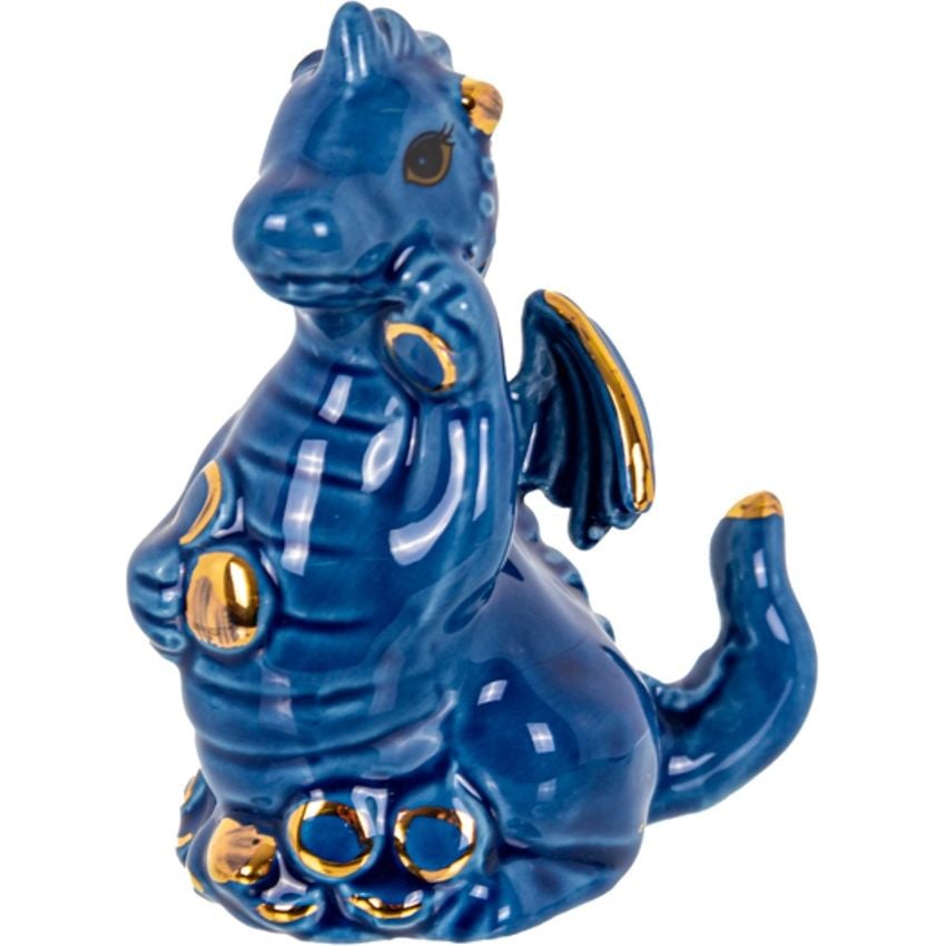 Фигурка декоративная Lefard Дракон с монетками 9 см синяя (149-469) - фото 1