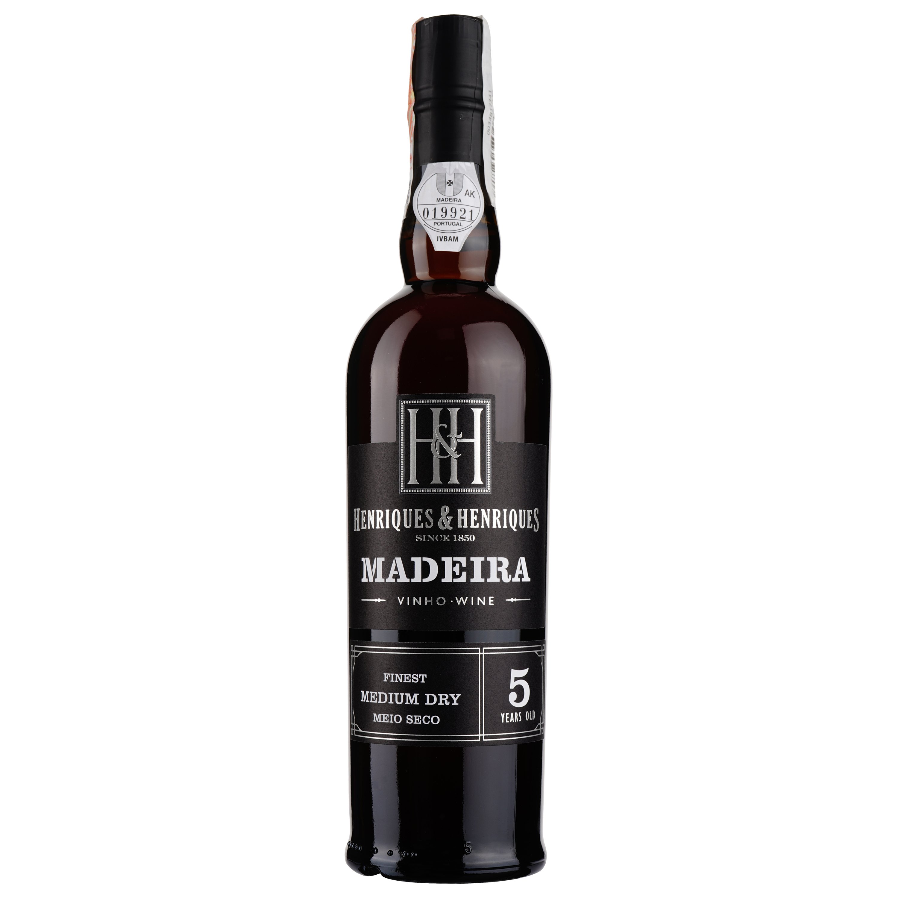 Вино Henriques&Henriques Madeira 5yo Finest Medium Dry, белое, полусухое, 19%, 0,5 л - фото 1