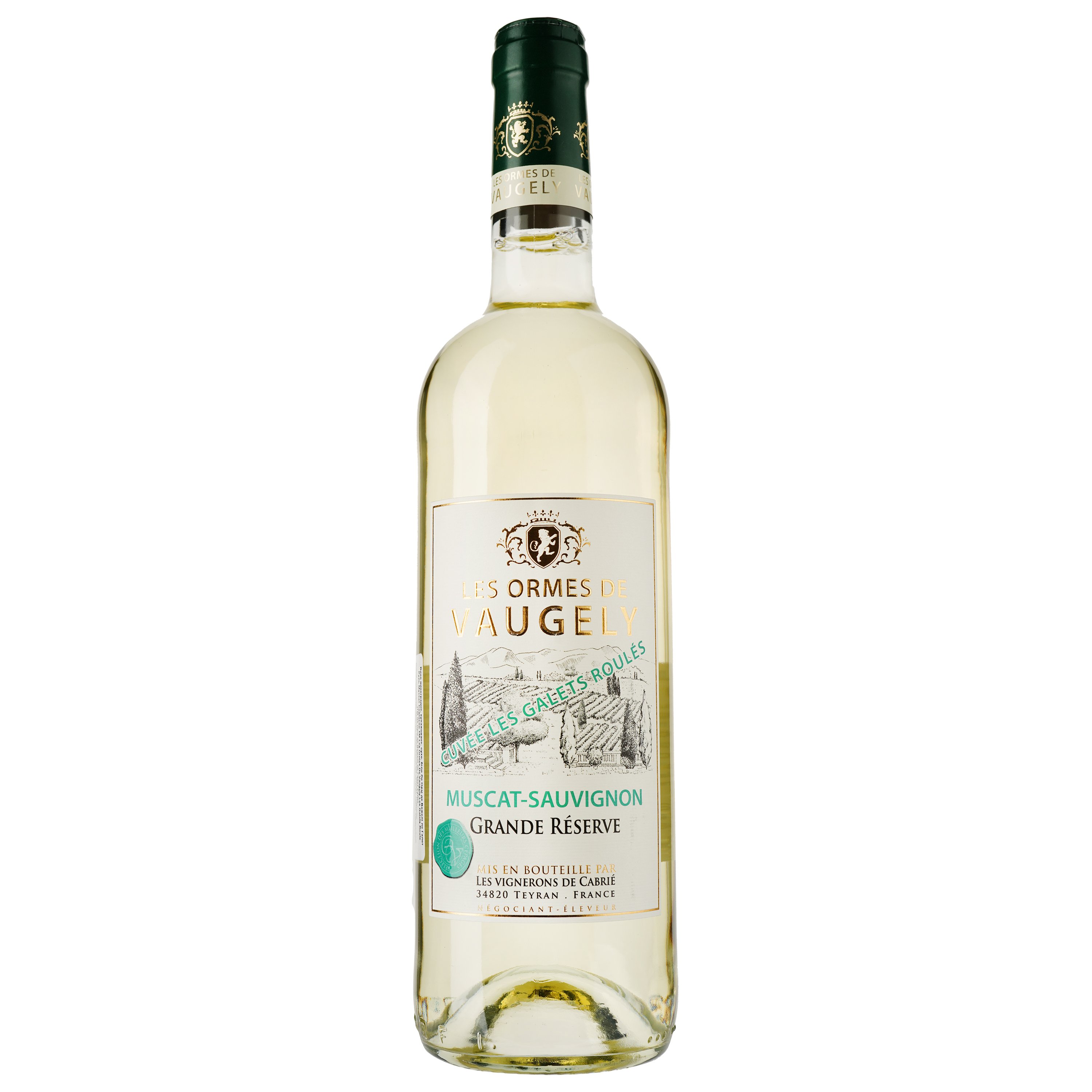 Вино Les Ormes De Vaugely Les Galets Roules Muscat Sauvignon Vin de France, біле, сухе, 0,75 л - фото 1