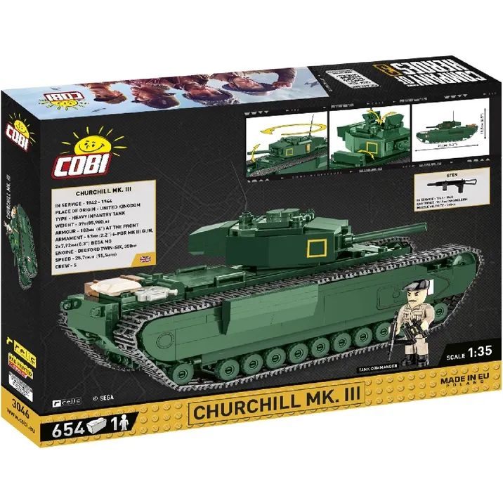 Конструктор Cobi Company of Heroes 3 Танк Черчилль M3, масштаб 1:35, 654 деталі (COBI-3046) - фото 2