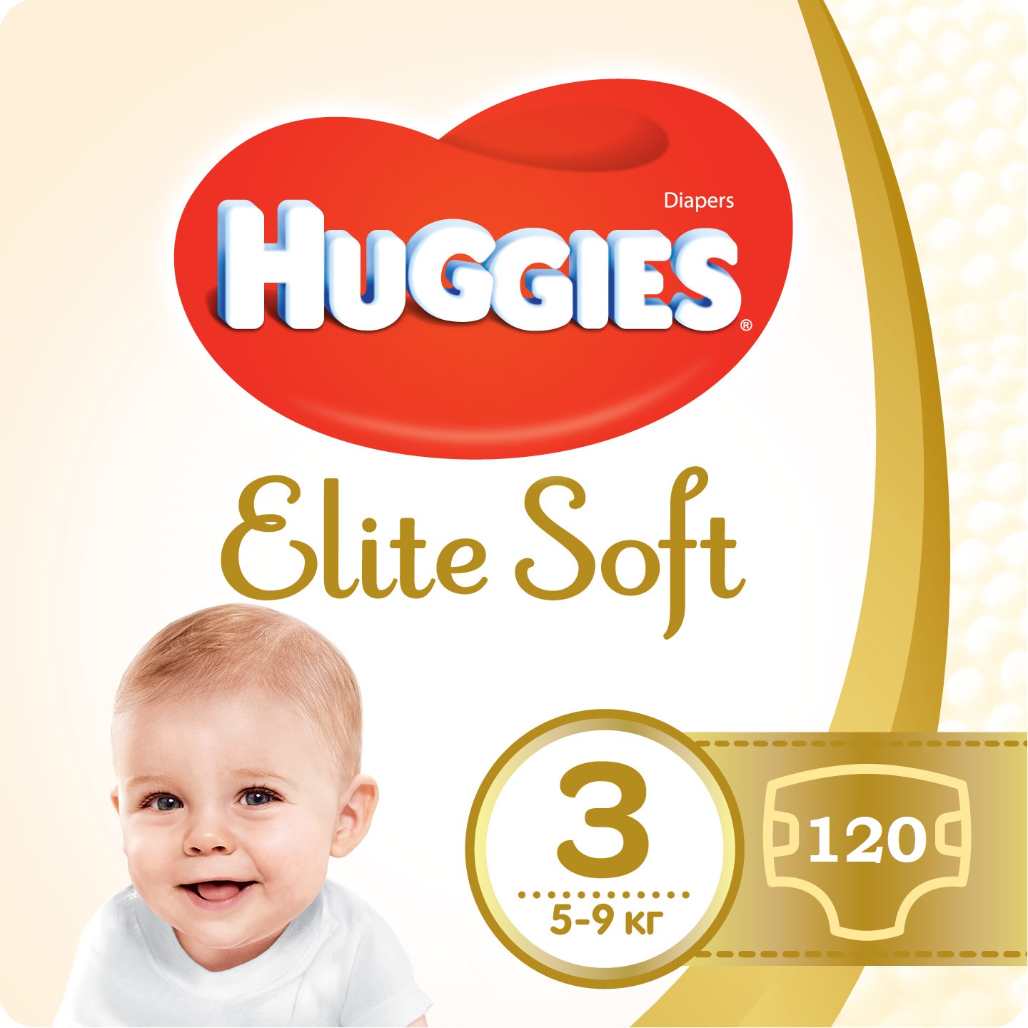 Підгузки Huggies Elite Soft 3 (5-9 кг), 120 шт. - фото 1