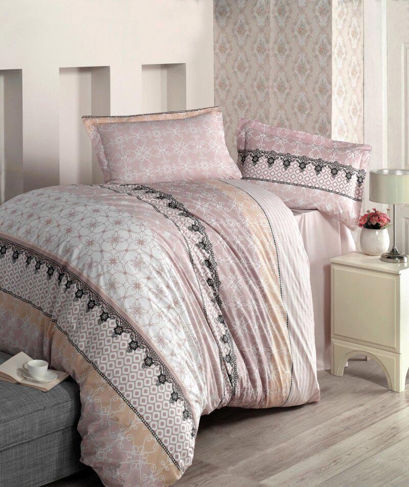 Комплект постельного белья Storway Azura V2, ранфорс, евро (220х200), розовый (2000008480635) - фото 1