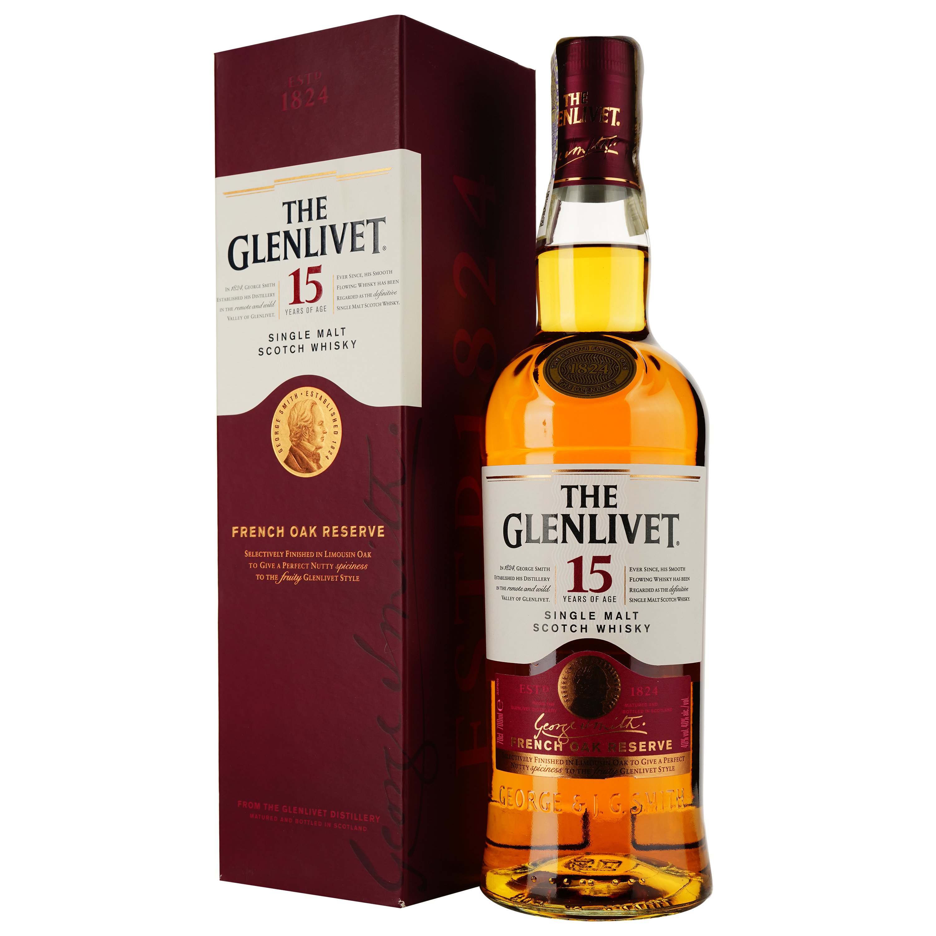 Виски The Glenlivet 15 yo, в подарочной упаковке, 40%, 0,7 л (322149) - фото 1