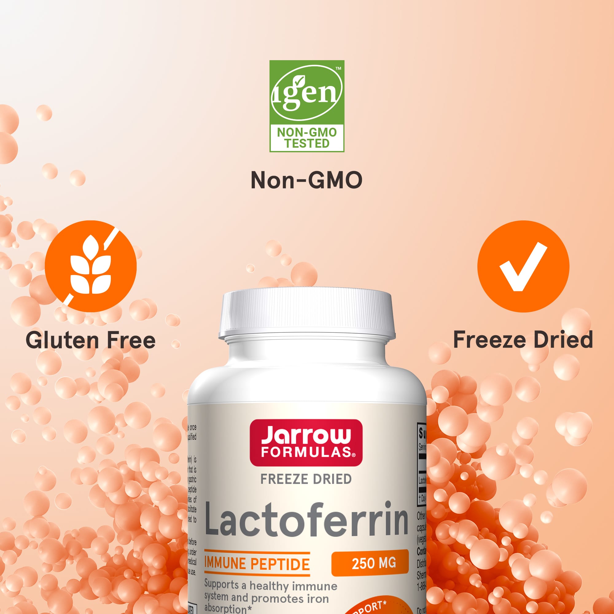 Лактоферрин сублимированный Jarrow Formulas Lactoferrin 250 мг 60 капсул - фото 4