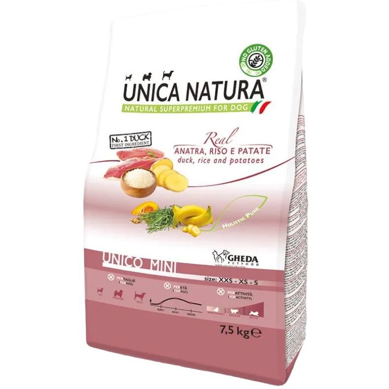 Сухий корм для собак Unica Natura Unico Mini качка з рисом та картоплею 7.5 кг - фото 1