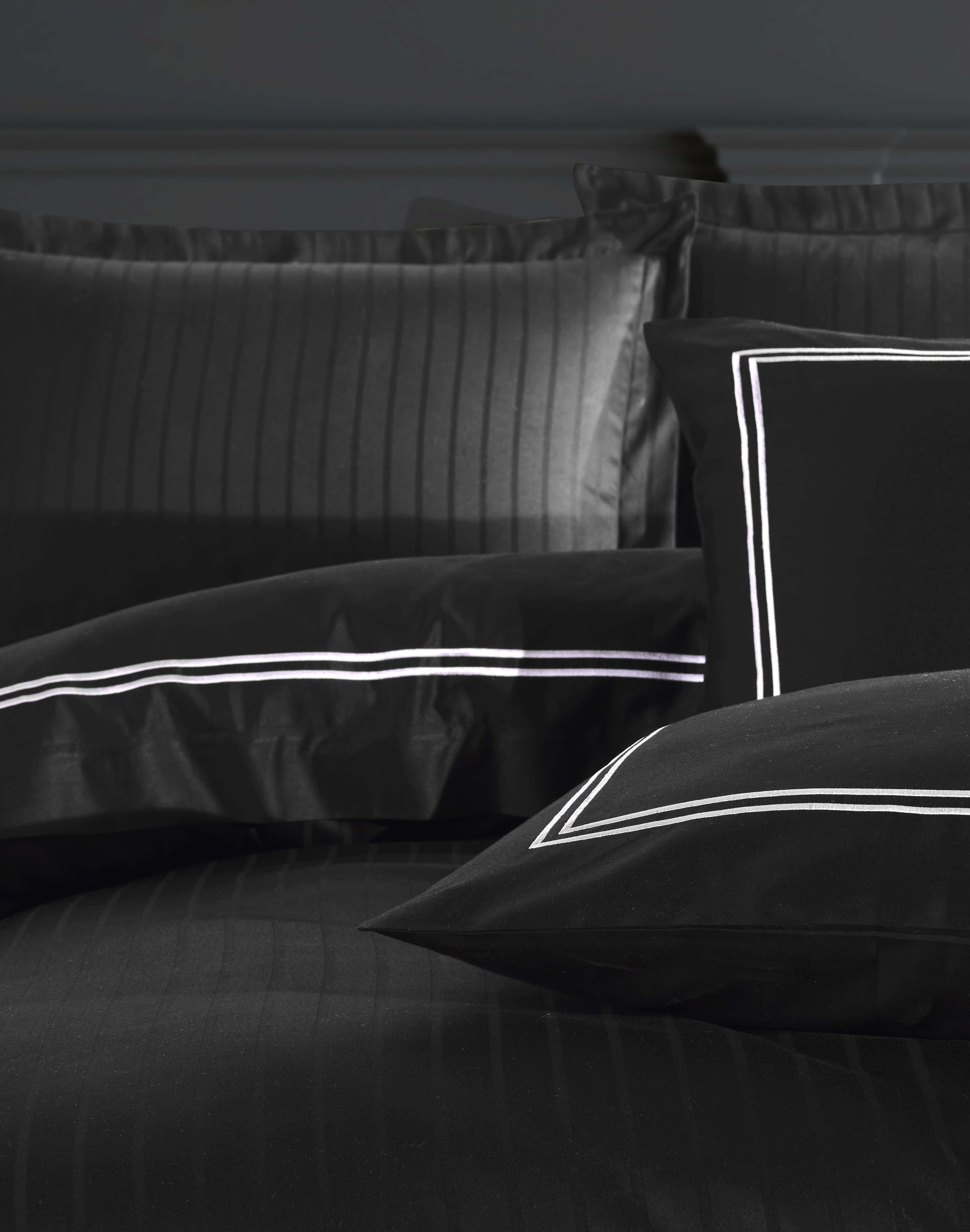 Комплект постельного белья Dantela Vita Imge siyah сатин с вышивкой евро черный (svt-2000022321488) - фото 3