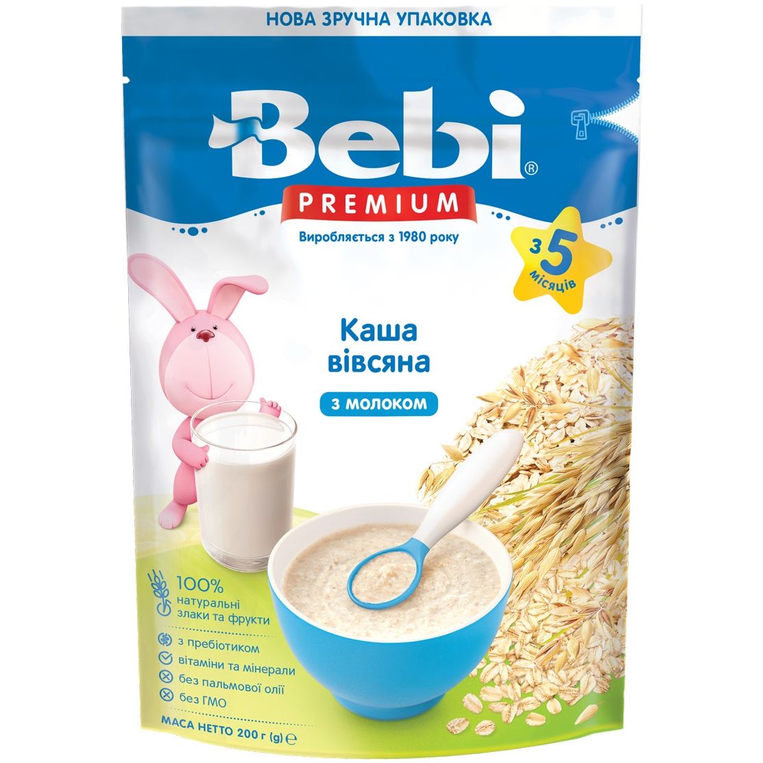 Молочна каша Bebi Premium Вівсяна 200 г (1105054) - фото 1