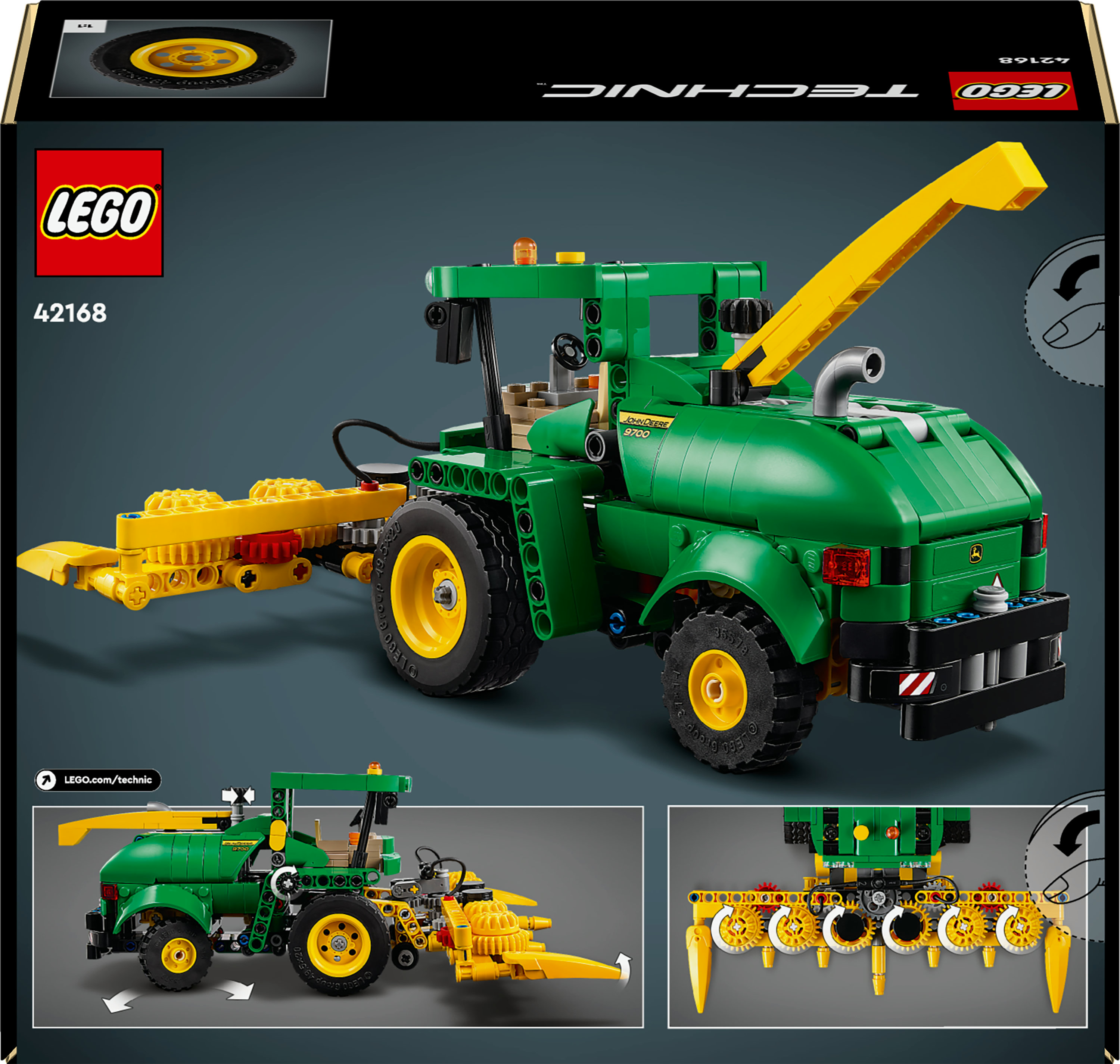Конструктор LEGO Technic Кормоуборочный комбайн John Deere 9700 559 детали (42168) - фото 9
