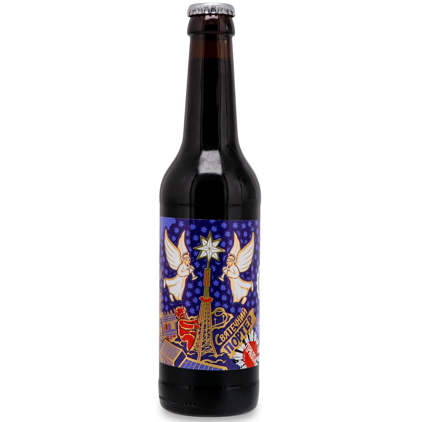 Пиво Правда Beermaster Brew Праздничный портер, темное, нефильтрованное, 11,2%, 0,33 л (888875) - фото 1