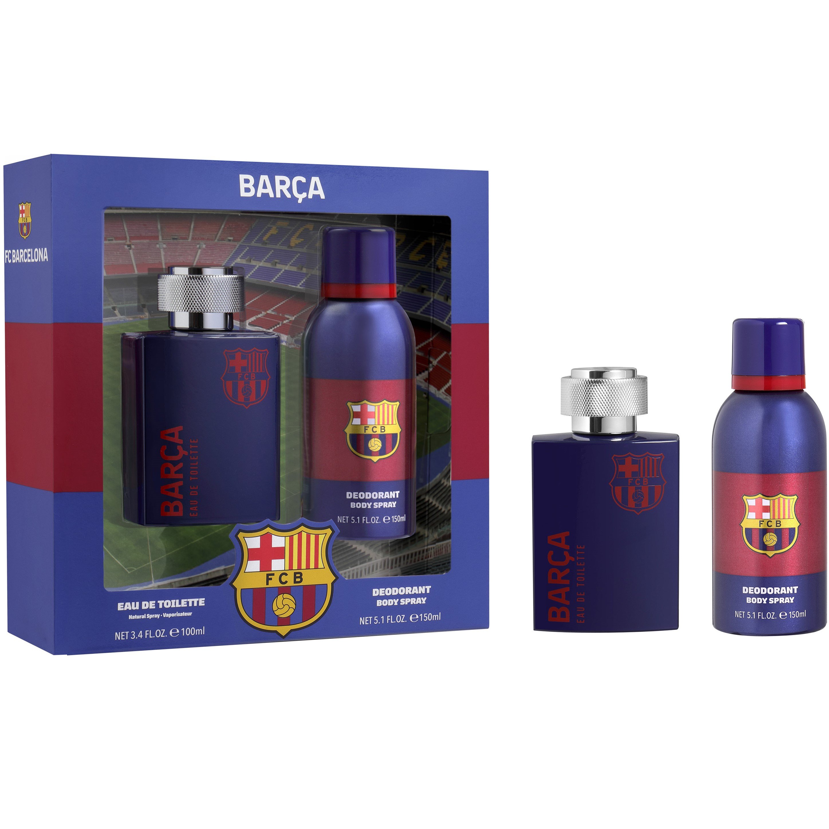 Набор FC Barcelona для мужчин, туалетная вода 100 мл+ део спрей 150 мл - фото 1