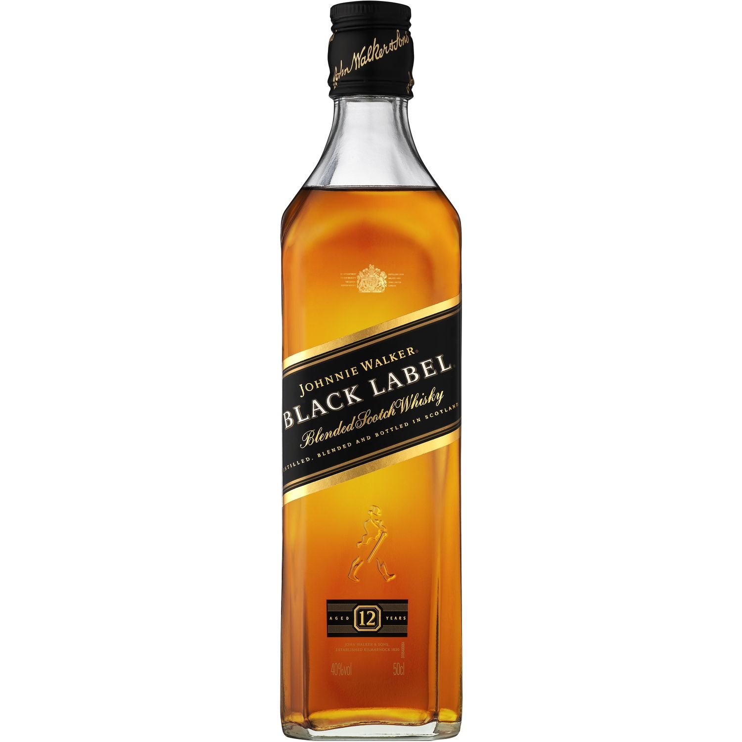 Виски Johnnie Walker Black label Blended Scotch Whisky, 0,5 л, 40% (10023) - фото 1