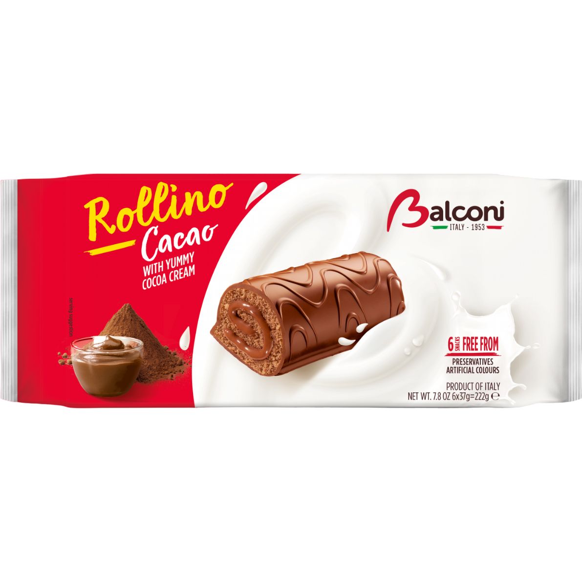 Міні рулети Balconi Rollinno Cacao 222 г - фото 1