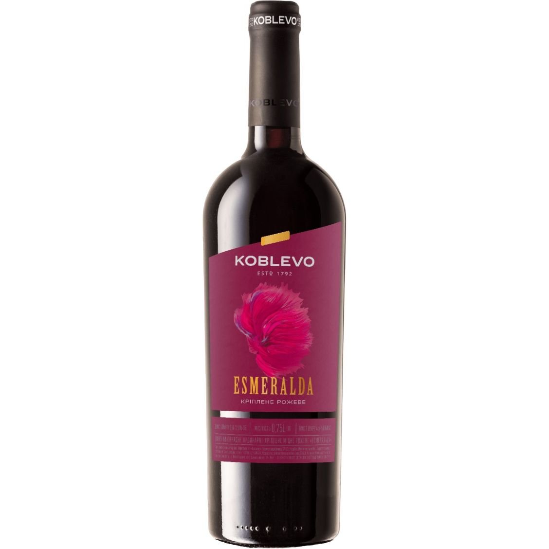 Вино Коблево Бордо Эсмеральда, розовое, сладкое, 17%, 0,75 л - фото 1