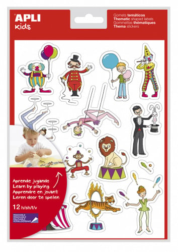 Наклейки тематические обучающие Apli Kids Цирк, 12 листов (11446) - фото 1