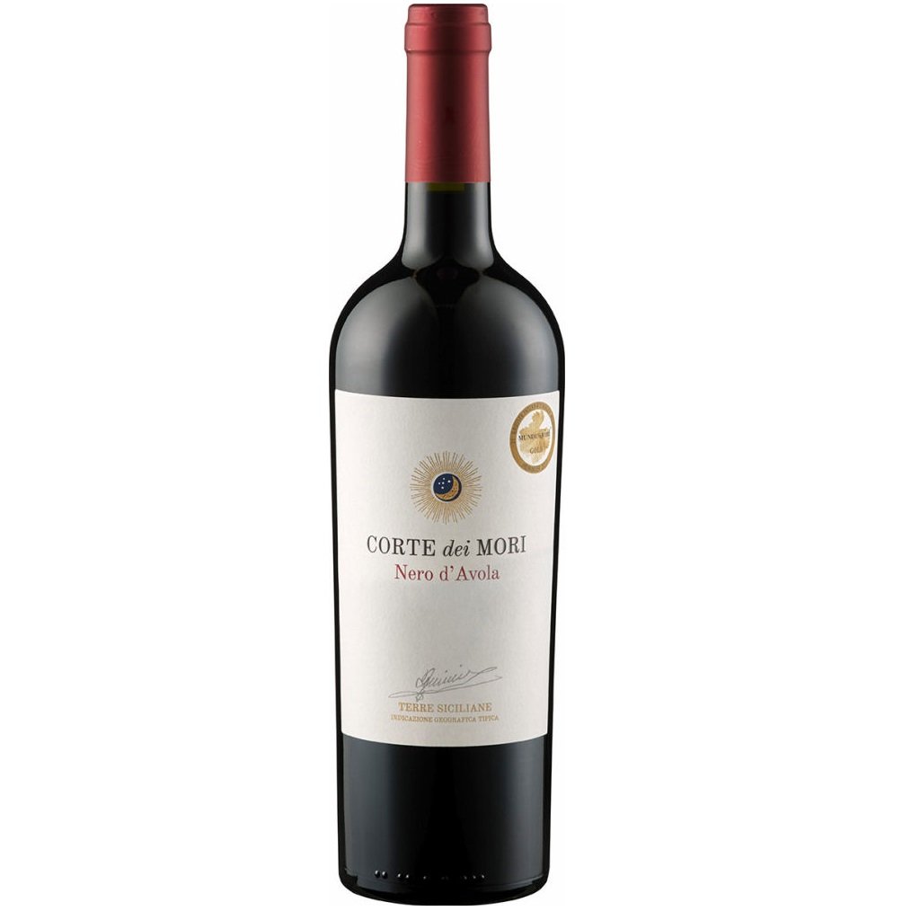 Вино Francesco Minini Corte dei Mori Terre Siciliane Nero d'Avola DOC Etichetta Bianca, красное, сухое, 0,75 л - фото 1