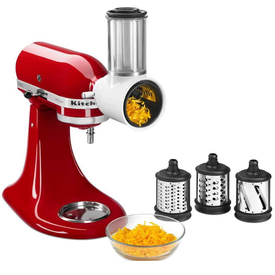 Набір з 3 насадок KitchenAid м'ясорубка, протирка, овочерізка (5KSM2FPPC) - фото 5