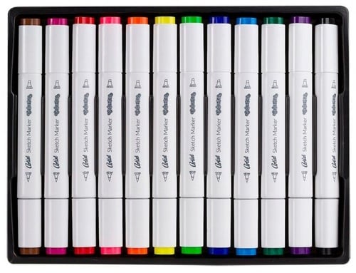 Маркеры для рисования Colorino Artist, двусторонние, 12 цветов (92470PTR) - фото 2