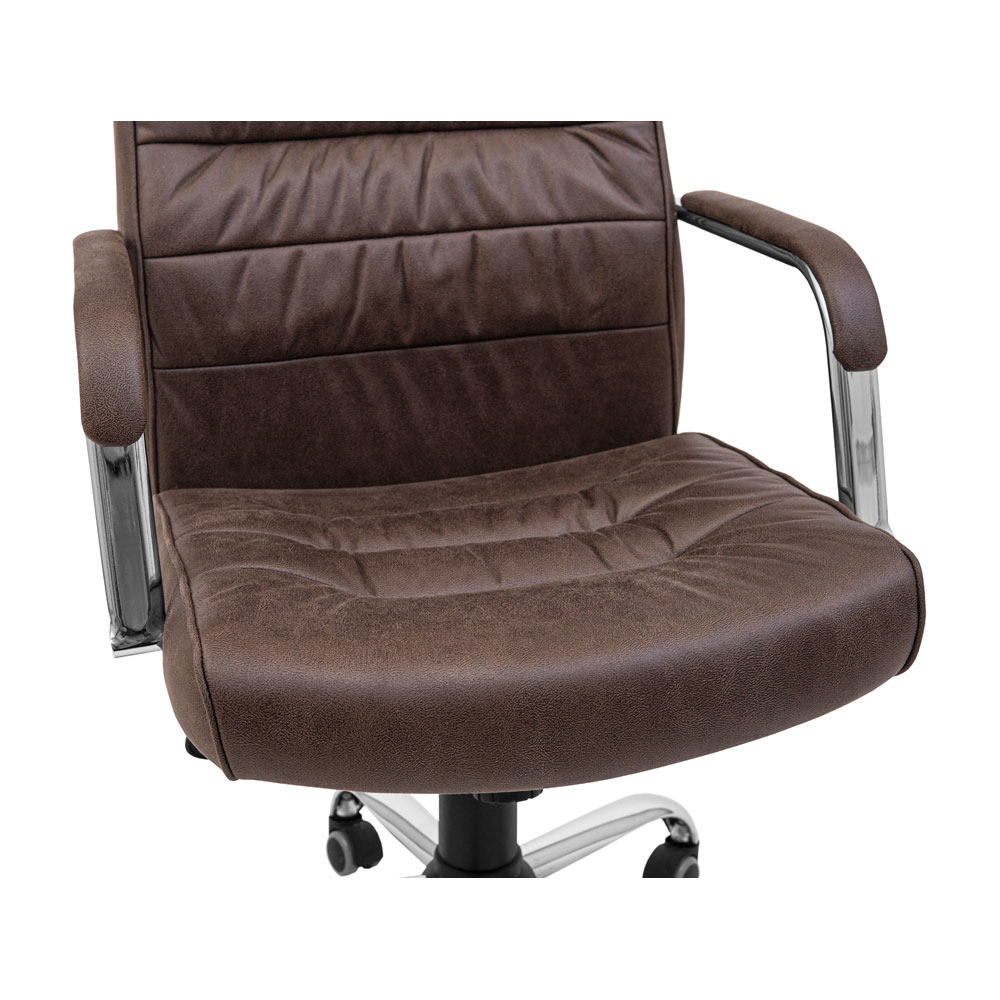 Кресло офисное Richman Лион Ю Хром M-1 Tilt коричневый (RCM-1060) - фото 5