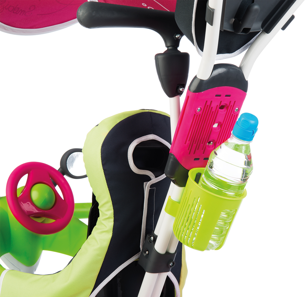 Триколісний велосипед Smoby Toys Бебі Драйвер з козирком і багажником, рожевий (741201) - фото 7