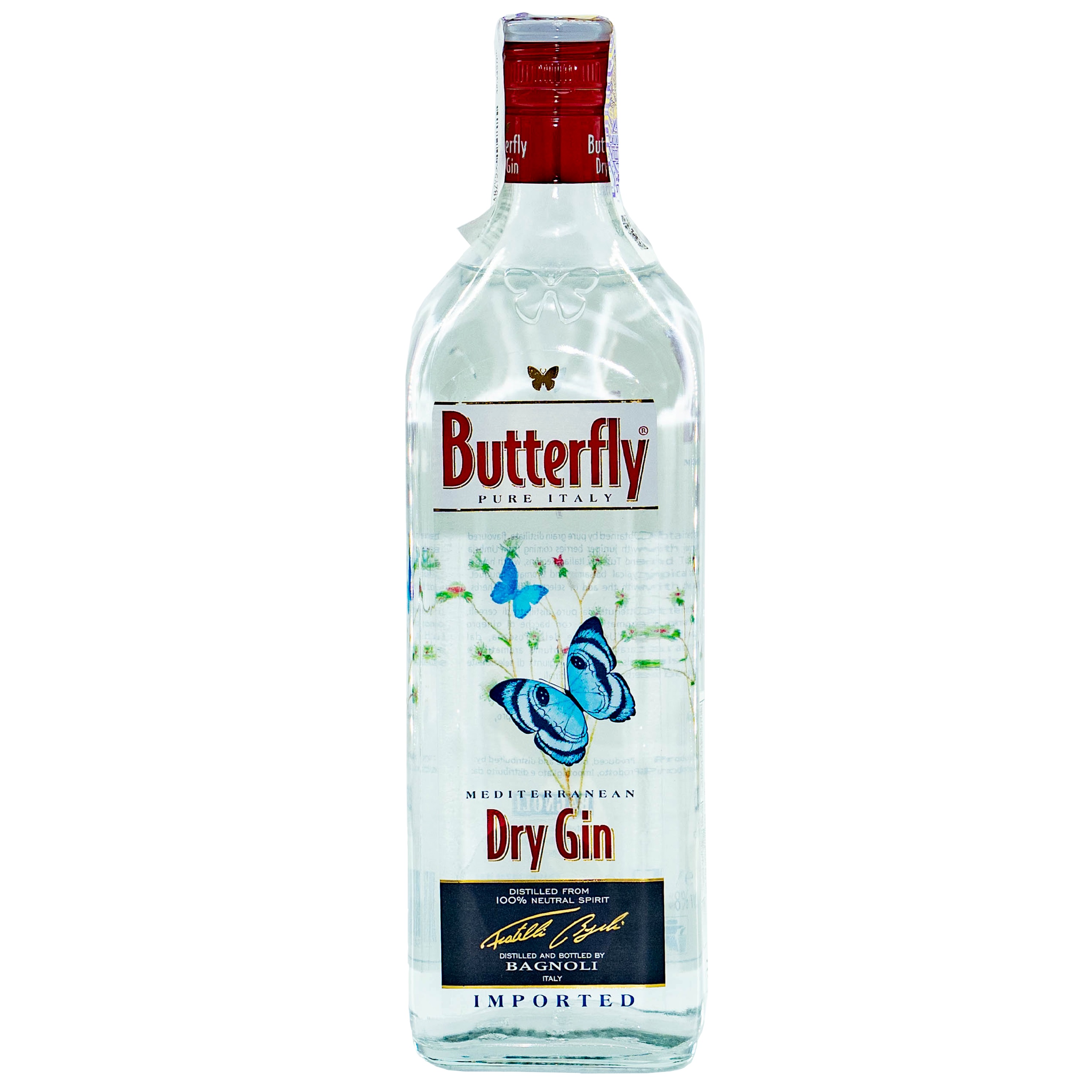 Джин Bagnoli Butterfly Mediterranean Dry Gin, 38%, 1 л - фото 1