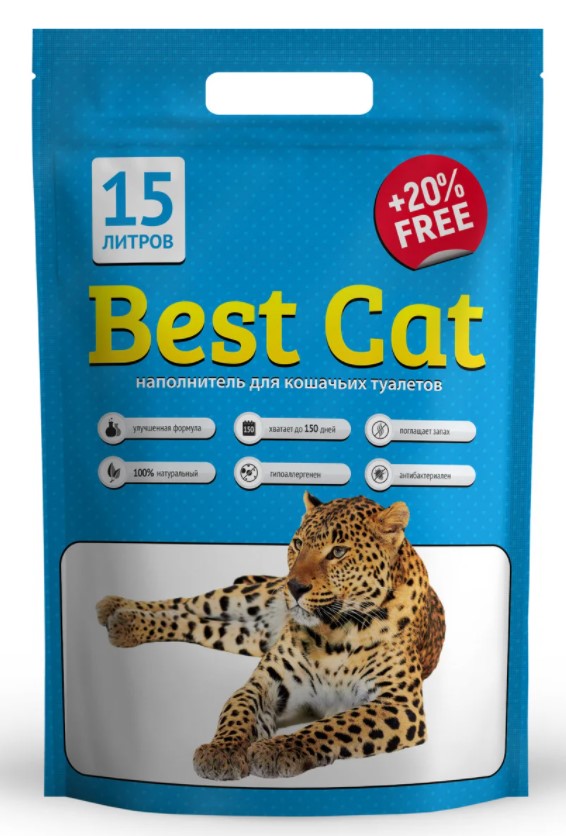 Силікагелевий наповнювач для котячого туалету Best Cat Blue Mint, 15 л (SGL037) - фото 1