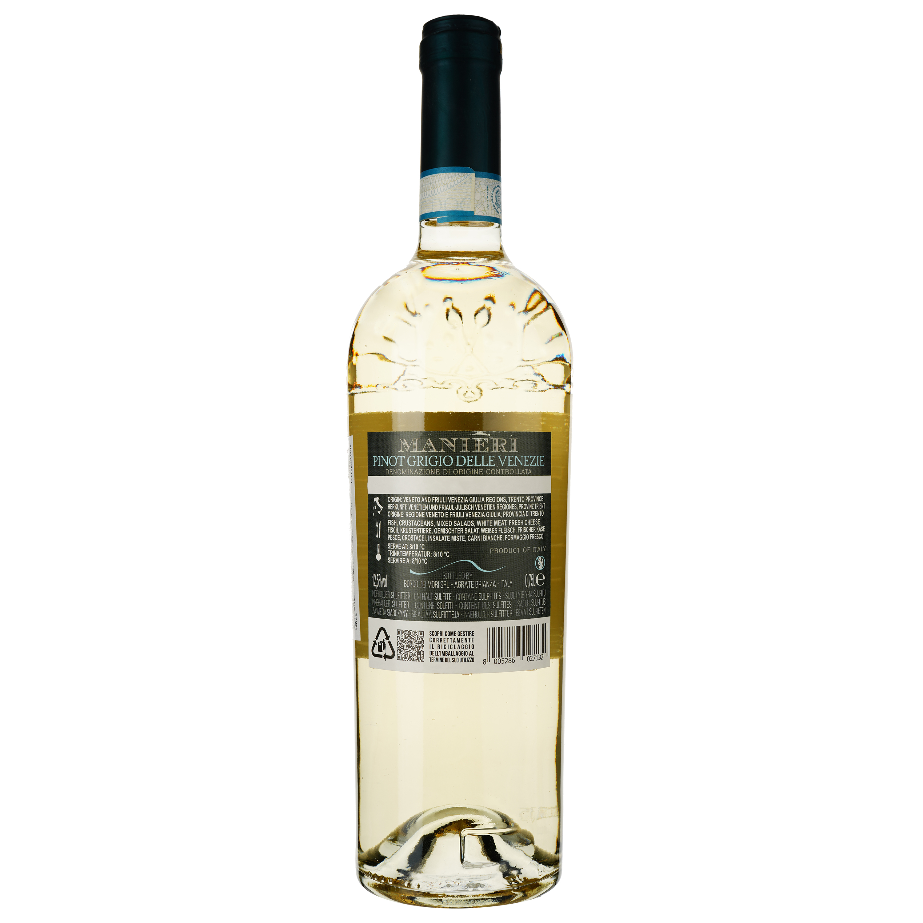 Вино Manieri Pinot Grigio delle Venezie DOC, белое, сухое, 0.75 л - фото 2