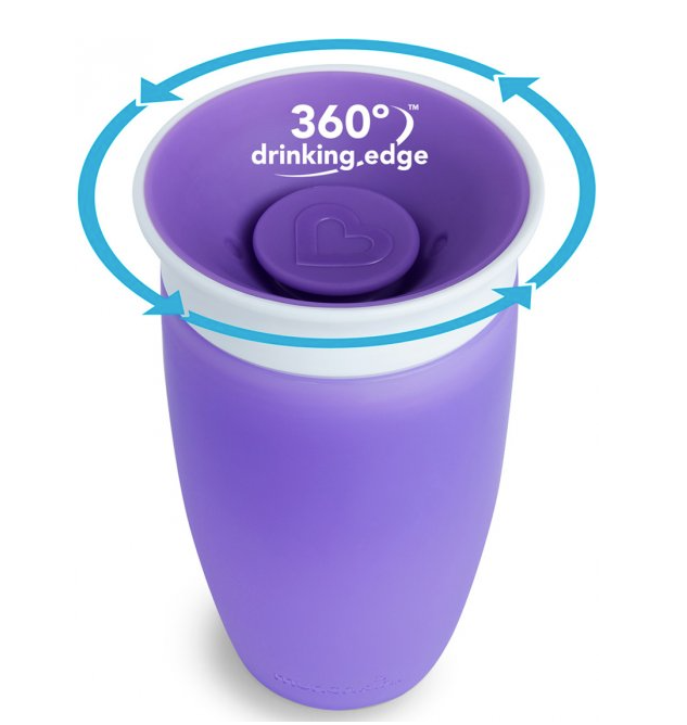 Чашка-непроливайка Munchkin Miracle 360 з кришкою, 296 мл, фіолетовий (051861) - фото 3