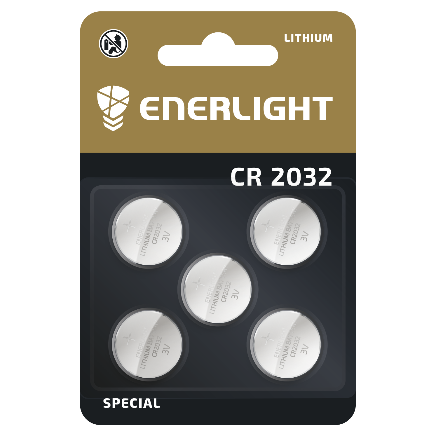 Батарейки Enerlight Lithium CR 2032, 5 шт. (4823093504080) - фото 1