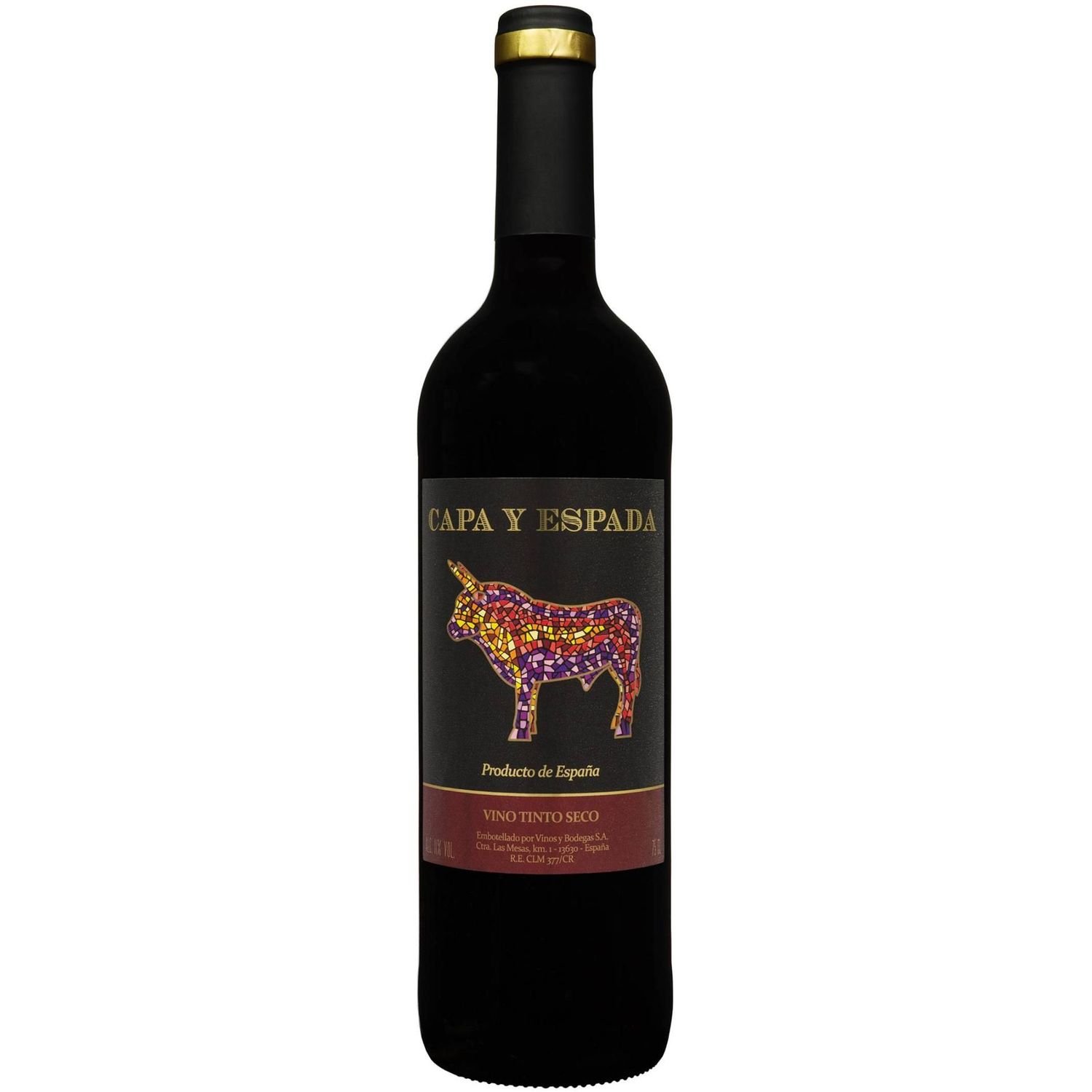 Вино Capa y Espada Vino Tinto Seco, червоне, сухе, 0,75 л - фото 1