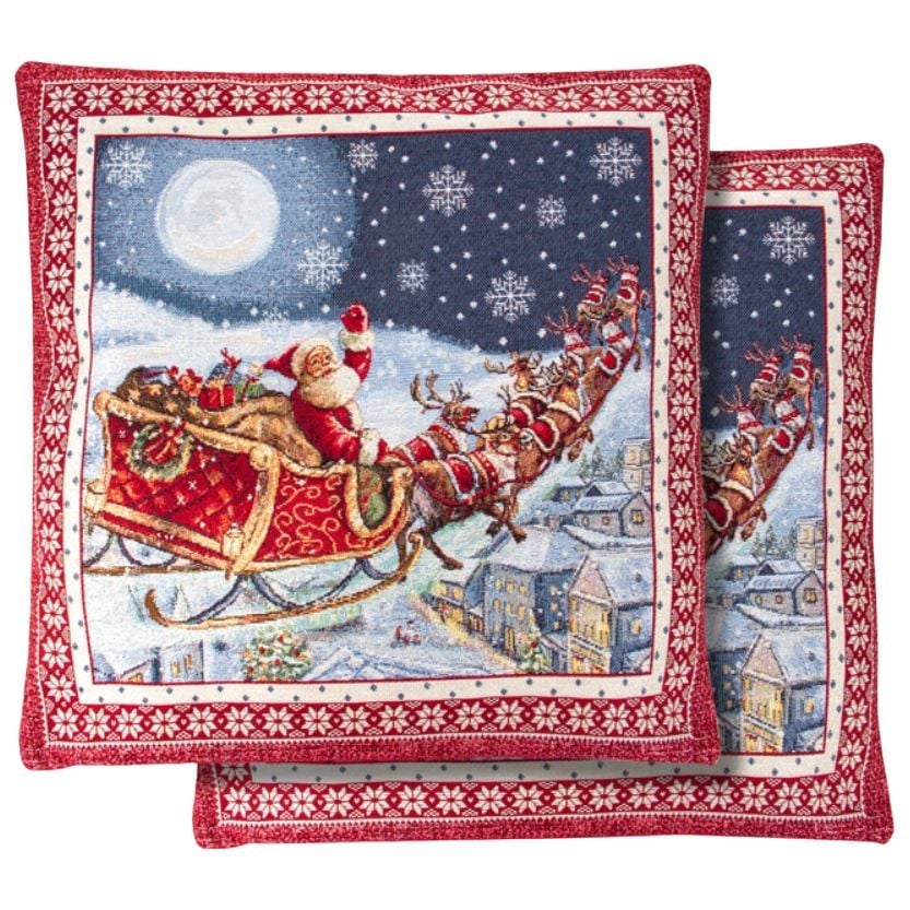 Наволочка новорічна Lefard Home Textile Guizzo гобеленова з люрексом, 45х45 см (716-110) - фото 1