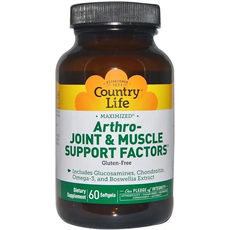 Вітамінно-мінеральний комплекс Country Life Arthro-Joint and Muscle Support для підтримки кісток, суглобів та м'язів 60 капсул - фото 1