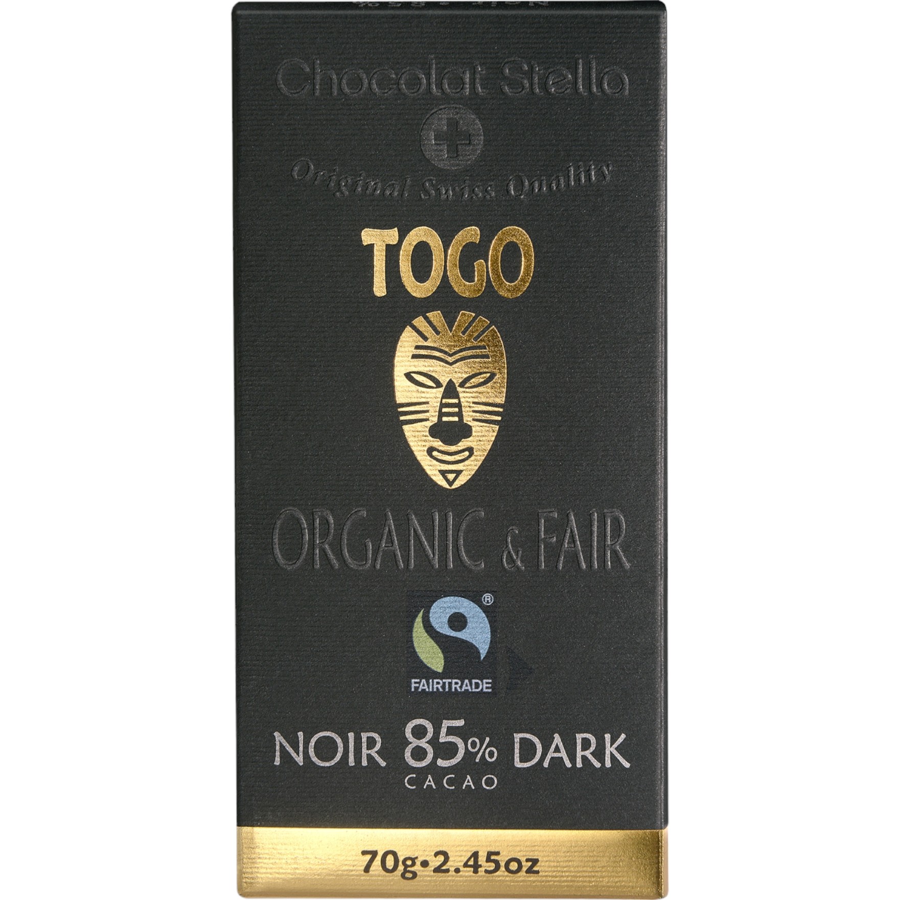 Черный шоколад Chocolat Stella Togo 85% органический 70 г - фото 1