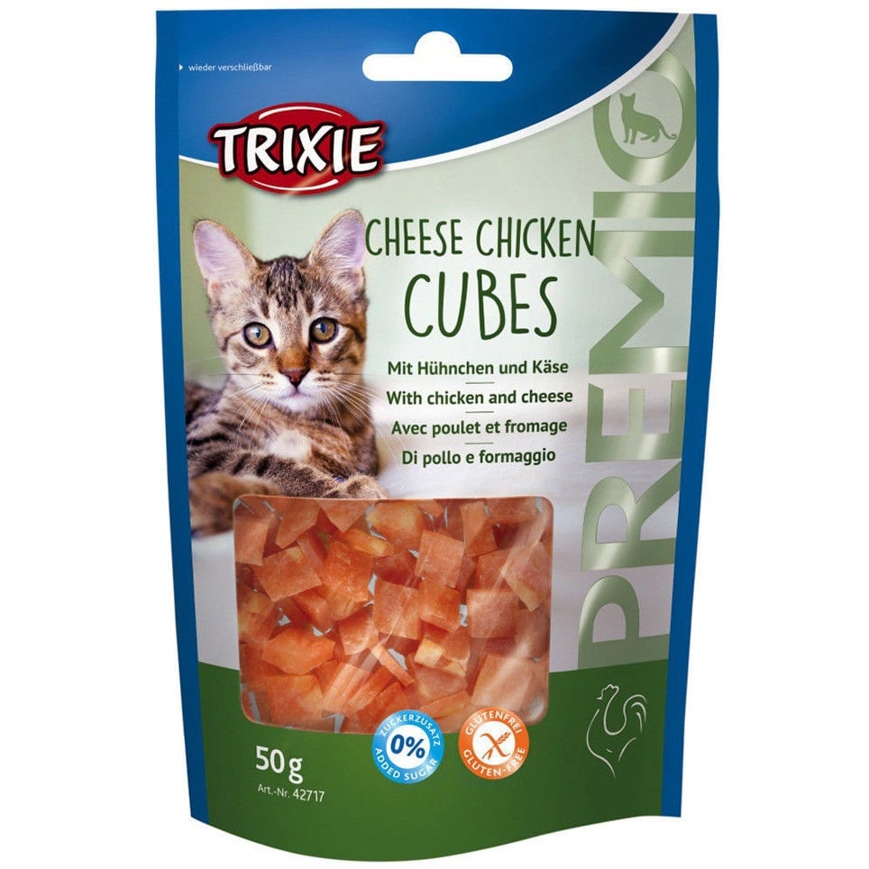 Лакомство для кошек Trixie Premio Cheese Chicken Cubes, сырно-куриные кубики, 50 г (42717) - фото 1