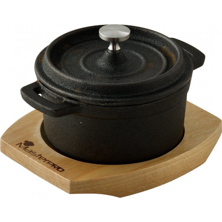 Каструля MasterPro Cook And Share чавунна з кришкою та з сервірувальною 10 см 160 мл (BGMP-3804-4) - фото 1