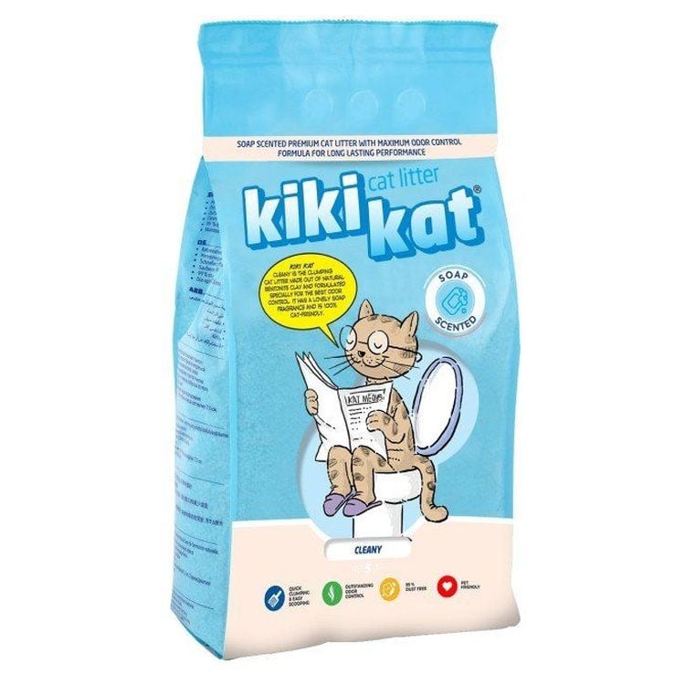 Бентонітовий наповнювач для котячого туалету KikiKat Cat Litter Cleany, 5 л - фото 1