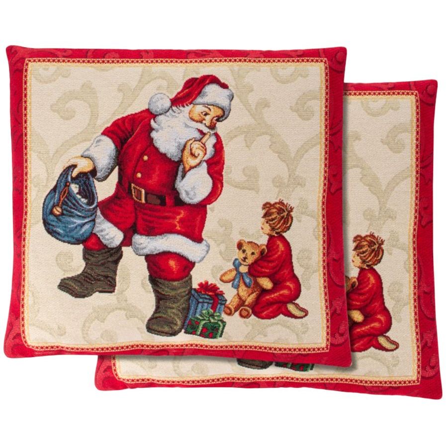 Наволочка новорічна Lefard Home Textile Gingle гобеленова з люрексом, 45х45 см (732-240) - фото 1