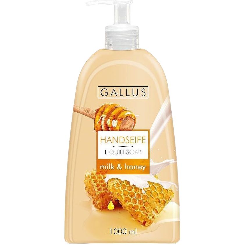 Рідке мило з дозатором Gallus Handseife Milk & Honey Мед & Молоко 1 л - фото 1