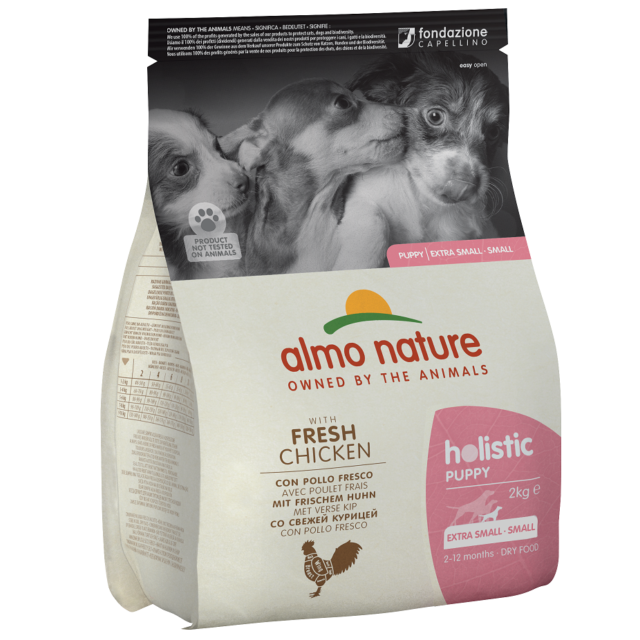 Сухой корм для щенков малых пород Almo Nature Holistic Dog Puppy, XS-S, со свежей курицей, 2 кг (710) - фото 1