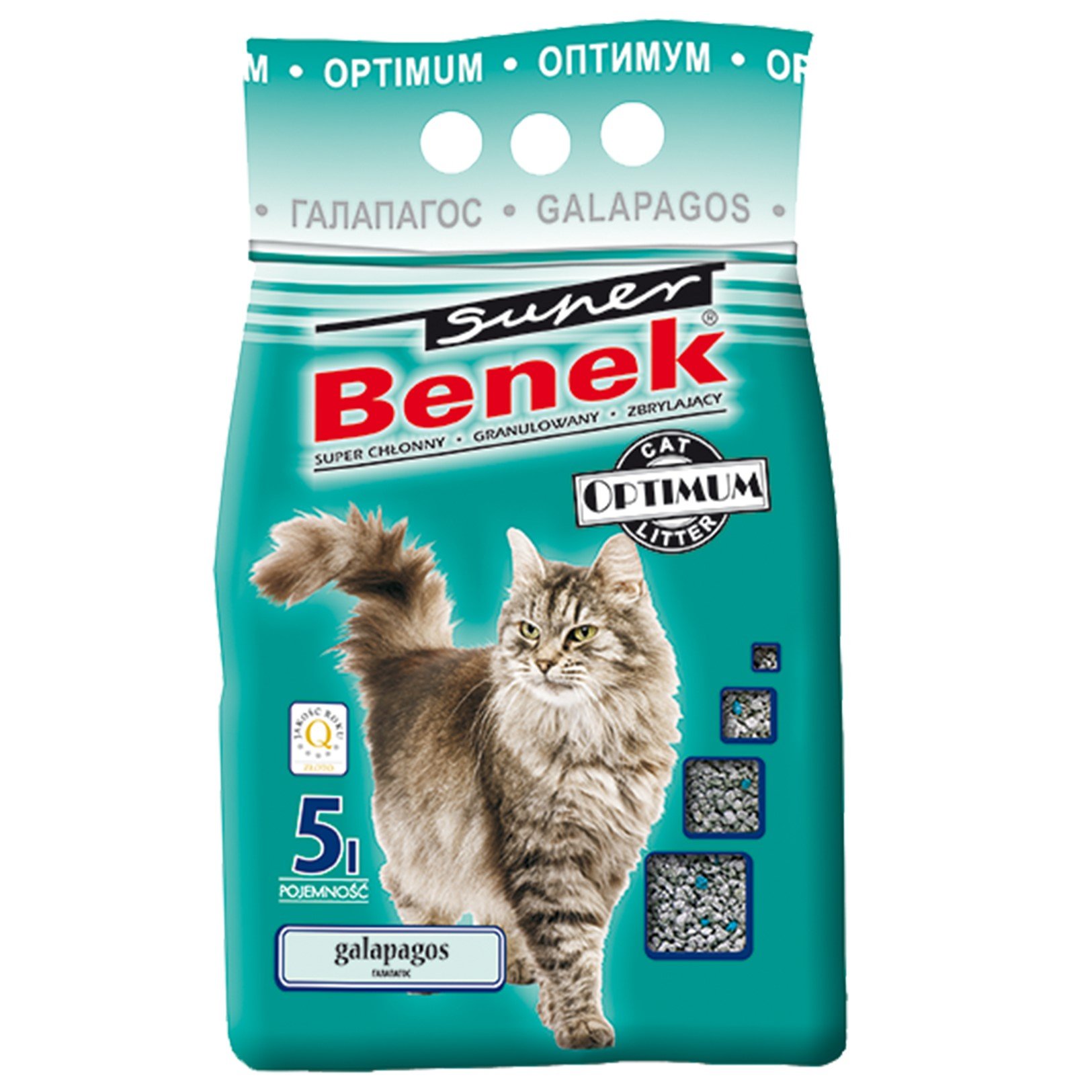 Бентонитовый наполнитель для кошачьего туалета Super Benek Оптимальный, с ароматом морского бриза, 5 л - фото 1