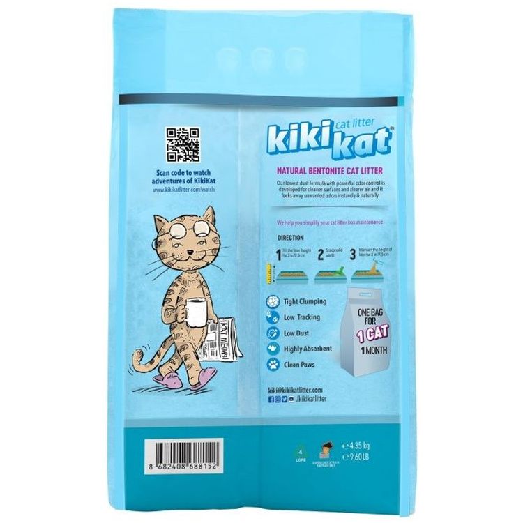 Бентонитовый наполнитель для кошачьего туалета KikiKat Cat Litter Mountain Fresh, 5 л - фото 2