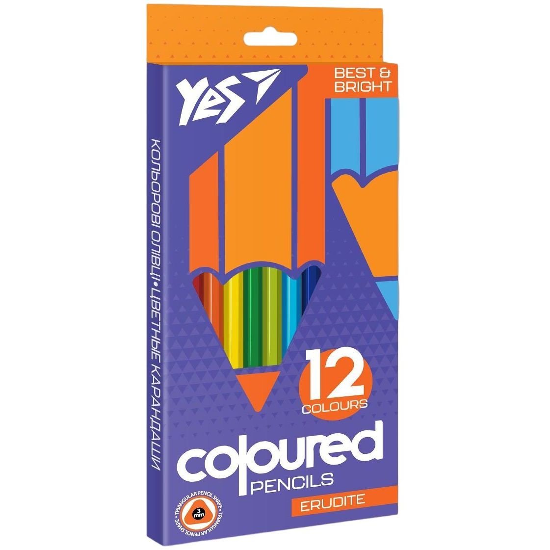 Олівці кольорові Yes Erudite, 12 кольорів (290642) - фото 1