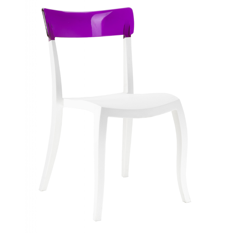 Стілець Papatya Hera-S, білий з фіолетовим (4820150080075) - фото 1