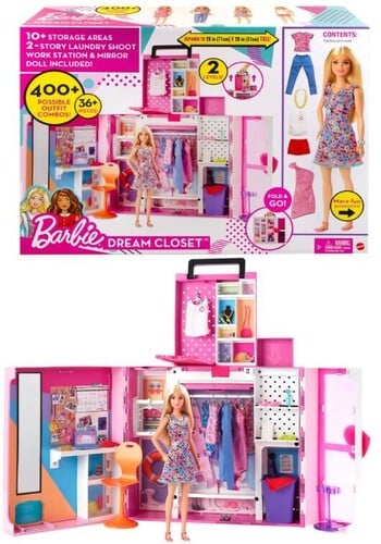 Двухэтажный шкаф мечты Barbie с куклой, 30 предметов (HGX57) - фото 5