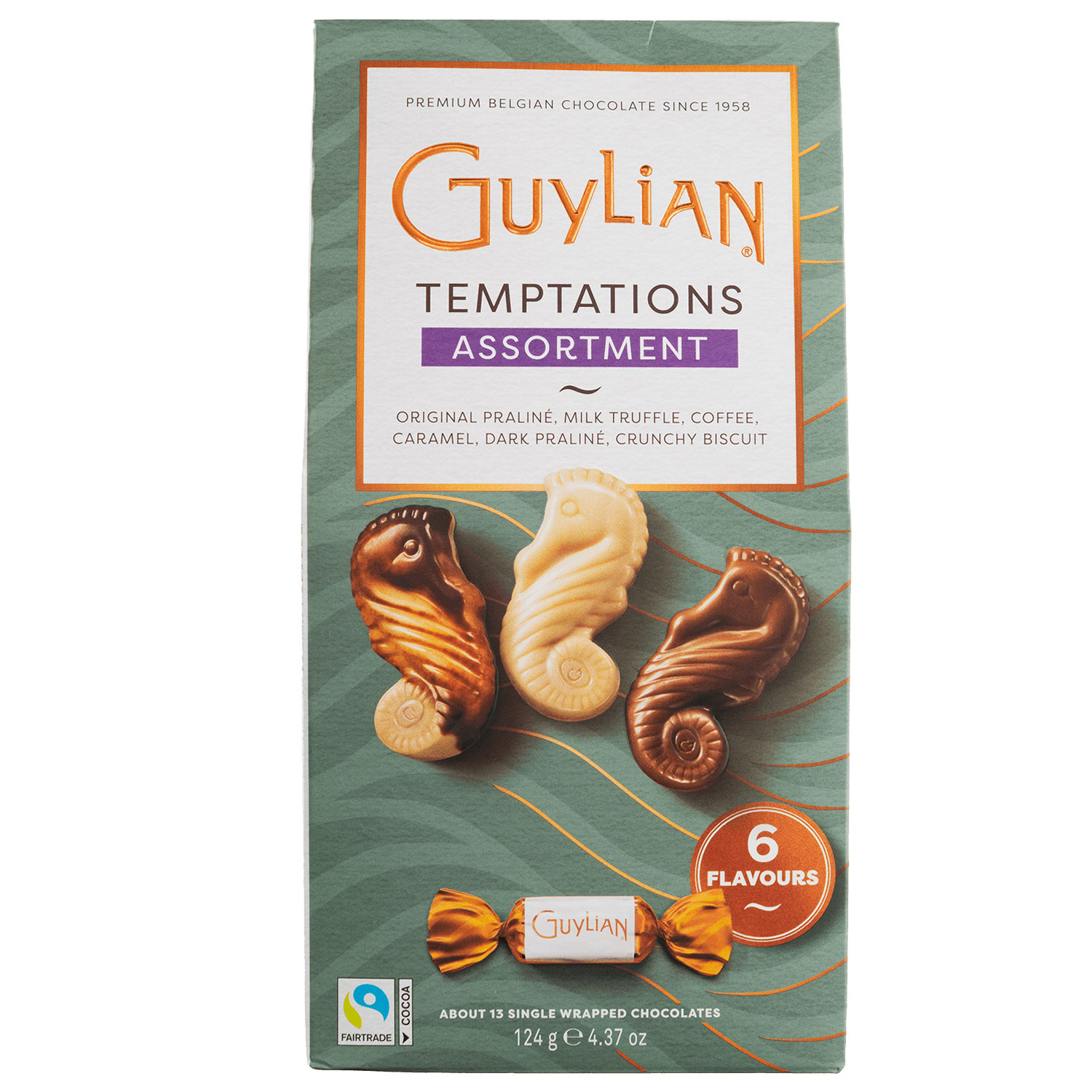 Шоколадні цукерки Guylian асорті Морські Коники асорті, 124 г - фото 1