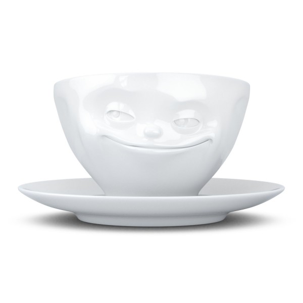 Чашка з блюдцем для кави Tassen Усмішка 200 мл, порцеляна (TASS14101/TA) - фото 1